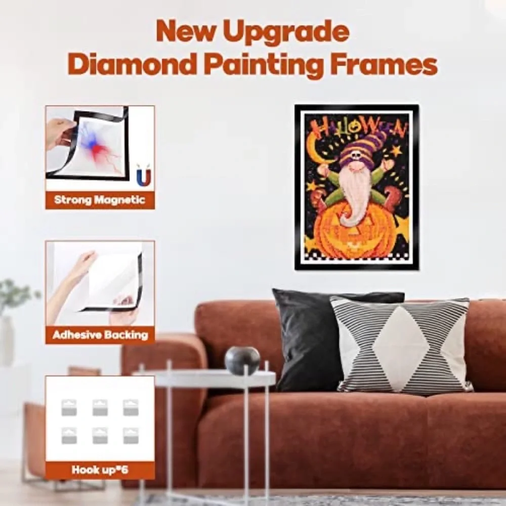 Magnetic Diamond Painting Canvas Frames 12X16in with 6PCS Transparent Hook 2Pack - Picture 3 of 8
